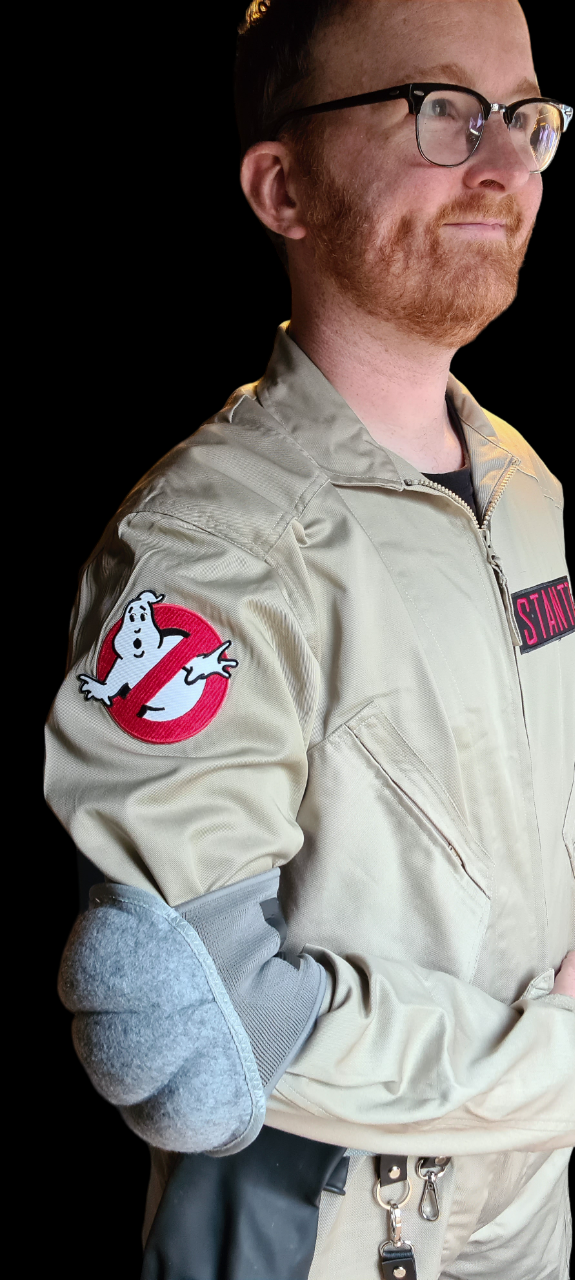 Ghostbusters Gray Elbow Pads (grey) with black square costume