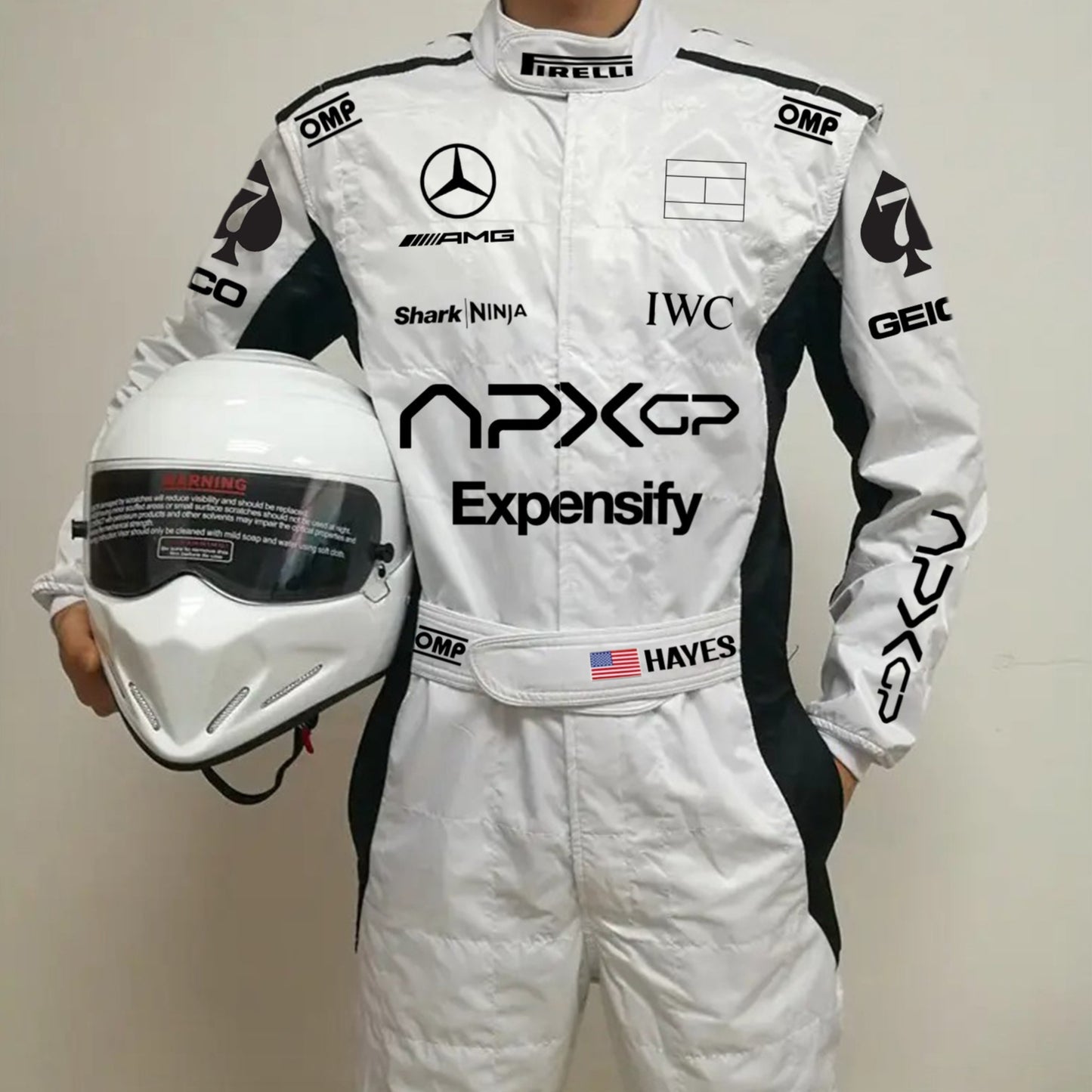 F1 movie white racing coveralls APXGP replica - Brad Pitt race suit costume