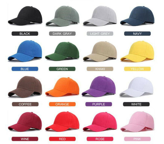 Coloured Baseball Caps