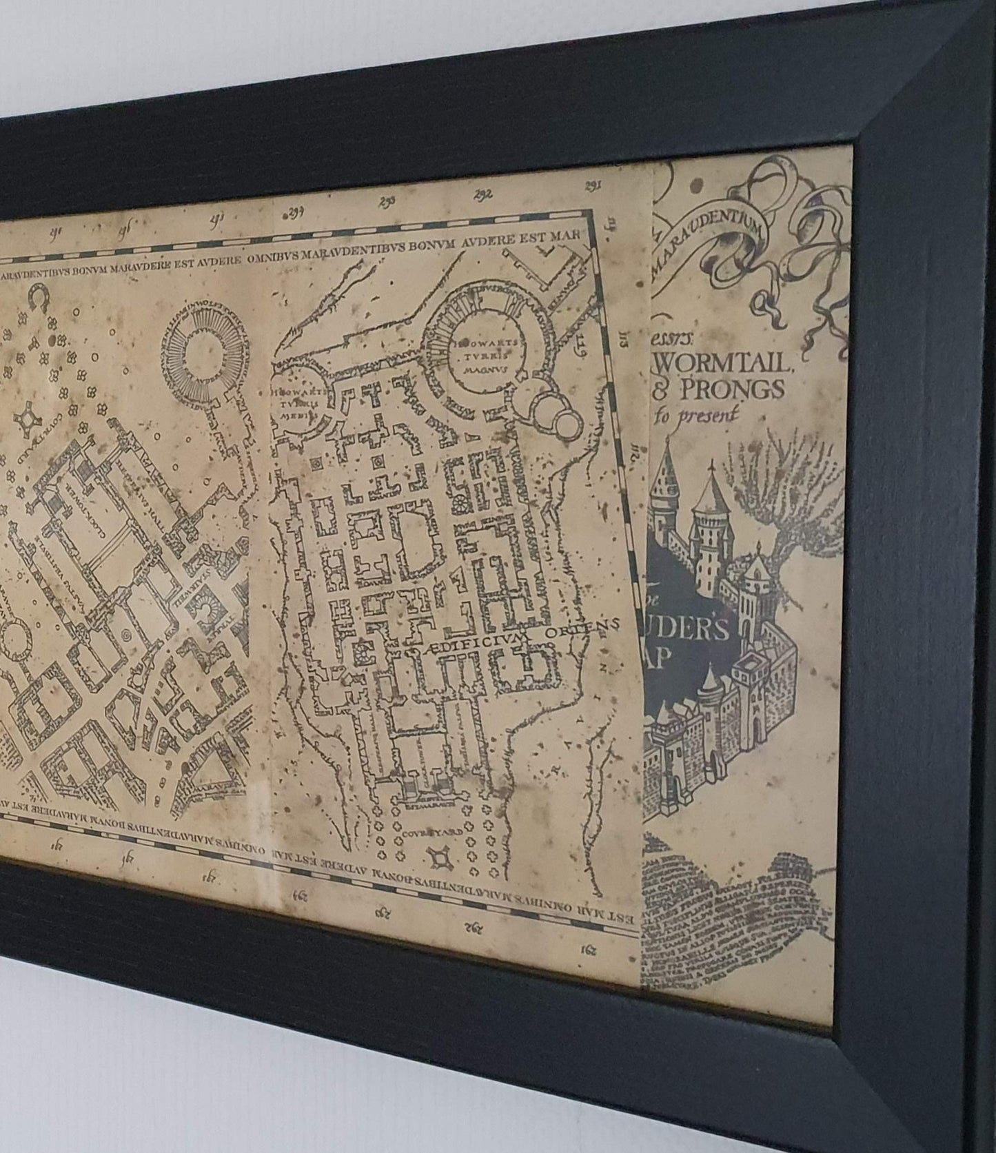 Harry Potter Marauders Framed Map 36x8"